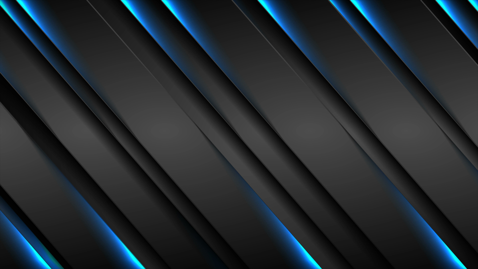 Abstract Black Stripes With Blue Neon Glowing Light