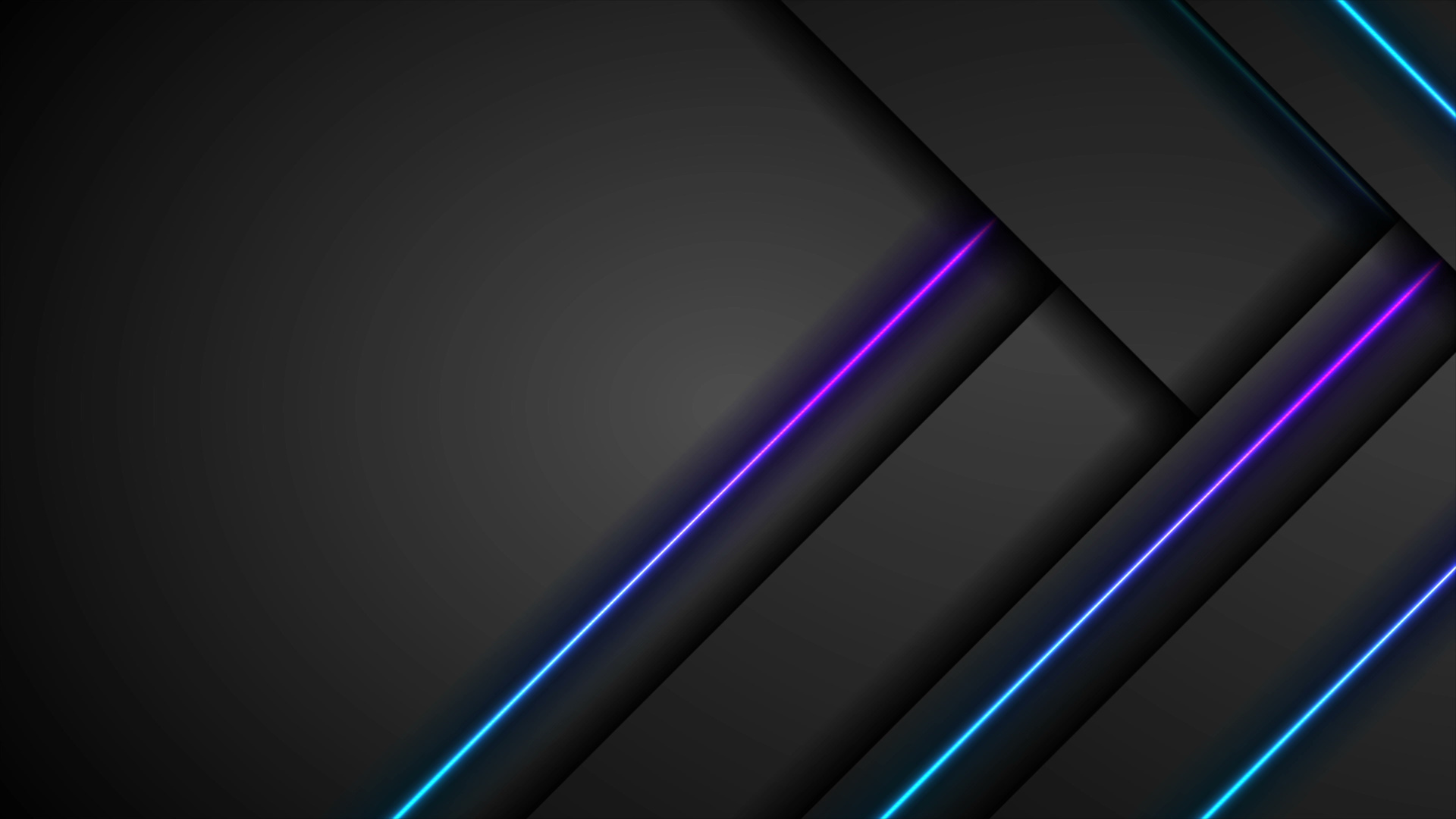 Neon Lines on Black Geometric Background